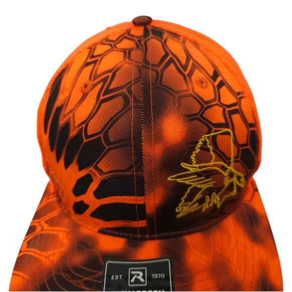 Kryptek Hunter Orange Black Mesh Snapback Cap Trucker Hat Duck Richardson NEW - Picture 8 of 14